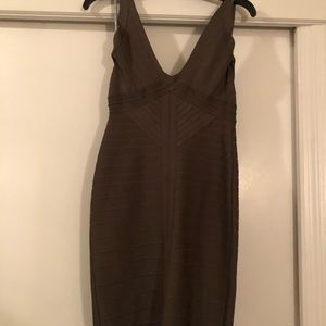 Dusty olive “Trista” Herve Leger bandage dress